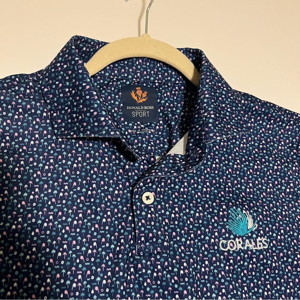 Donald Ross Sport Navy Patterned Polo Shirt